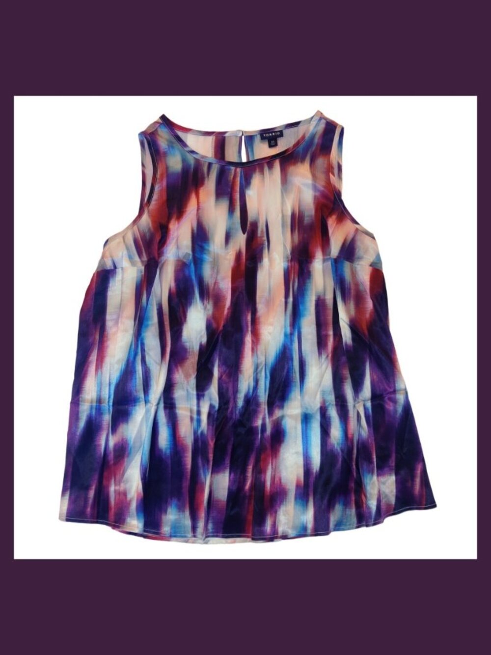 NWT Torrid Multi Tie-Dye Stripe Shine Gauze Swing Tank - Women's M/L